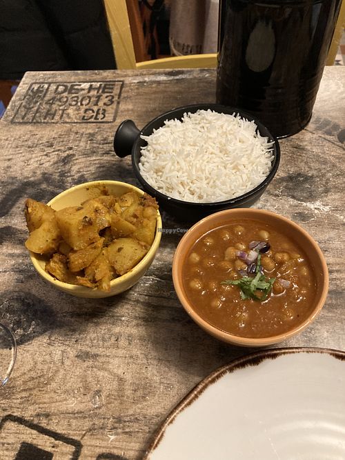 Bombay Aloo, Punjabi Chole & Basmati Rice  at The Tiffin Truck in Cambridge