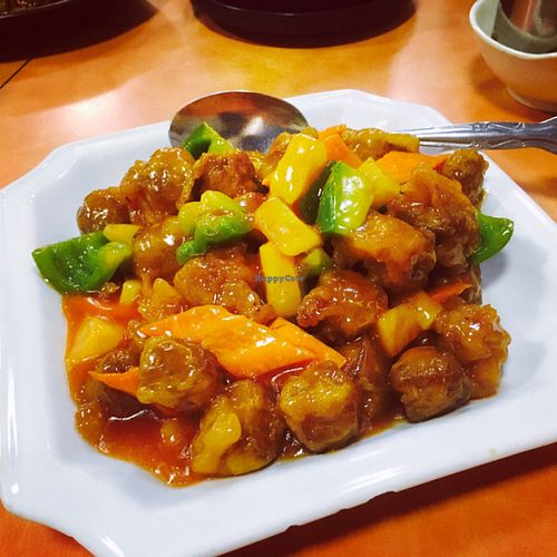 sweet and sour pork - didn't care for the texture at Happy Family - San Bernardino in San Bernardino