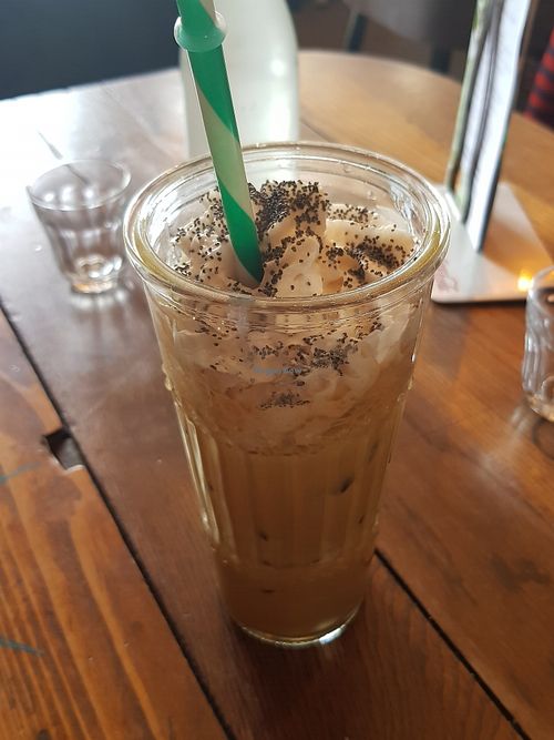 Vegan Frappuccino with soy chantilly at Coffee Crepes in Paris