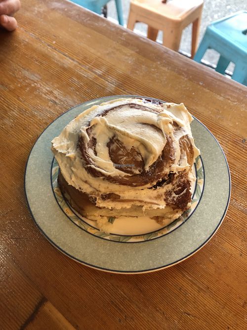 Amazing cinnamon bun  at Fern Cafe and Bakery in Victoria