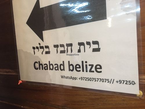 Contacts  at Falafel Bar in Caye Caulker