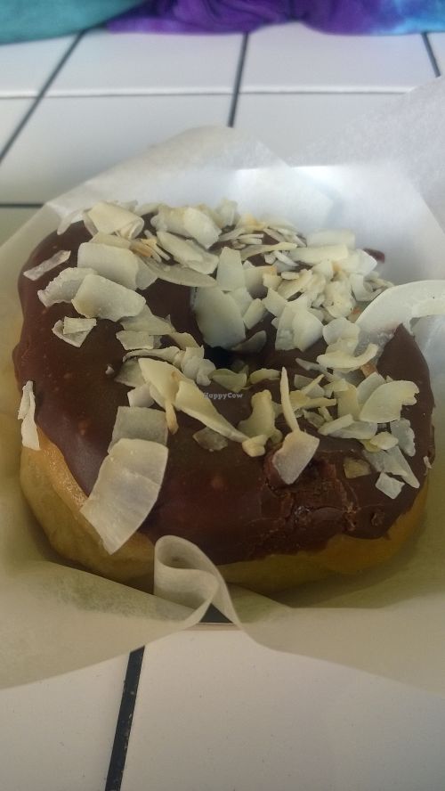 Toasted coconut and chocolate donut at Proven Goods Co in Newcastle Upon Tyne