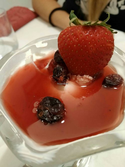 Panna Cotta vegana at Ristorante Gourmet in Elche