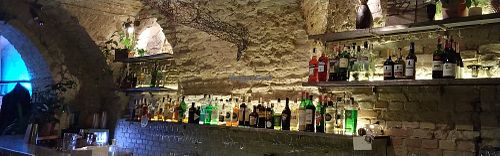 Bar with many coktails at Dom in Kyiv