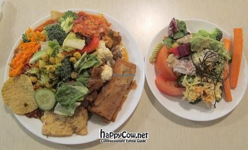 Buffet selections at Commensal in Quebec