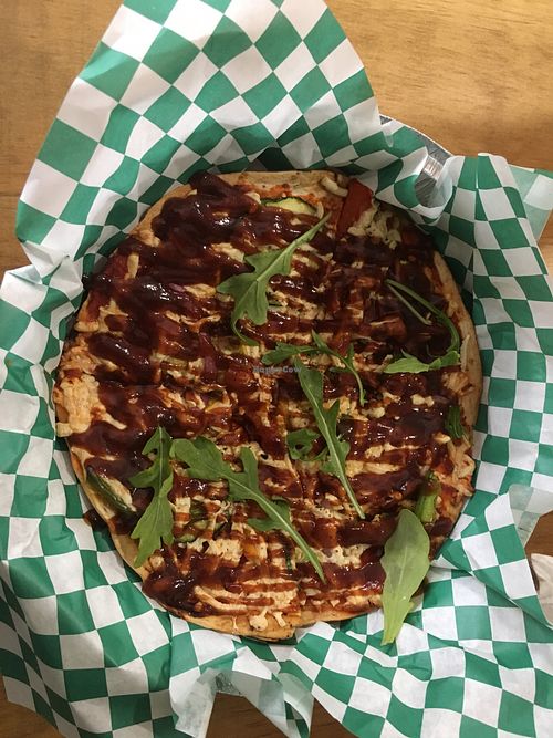 Basquiat veggie pizza with BBQ sauce at Local Green Atlanta  in Atlanta