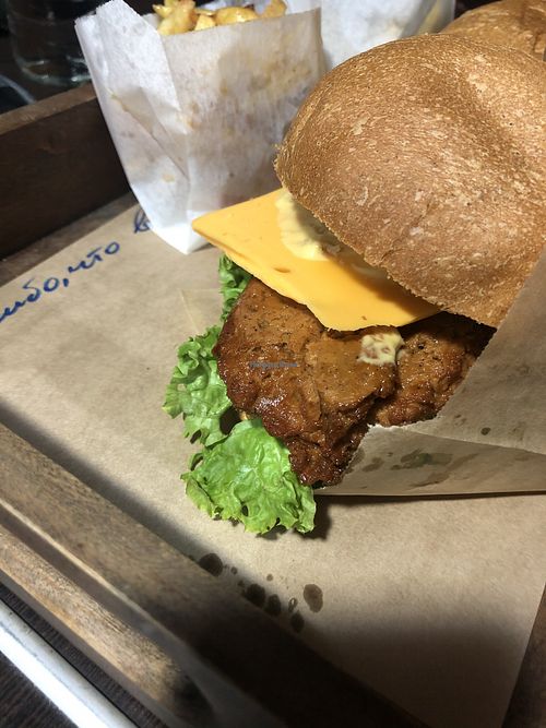 Sietan cheese burger  at Nikogoneem in Kyiv