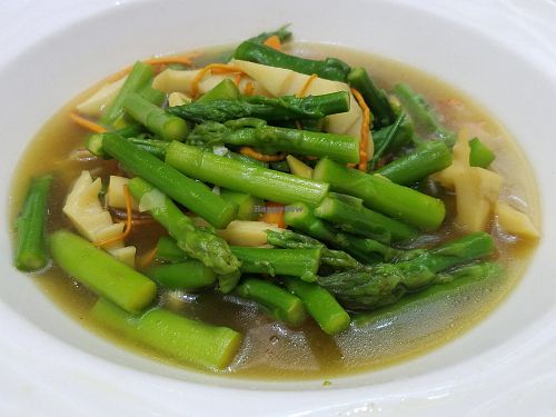 Asparagus and bamboo at Suxin Vegan in Hangzhou