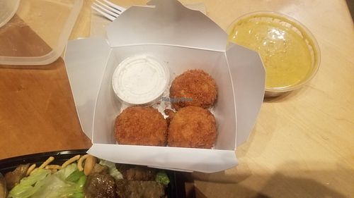 Fried mac n cheese balls at V-Grits and Chimera Brewing in Louisville