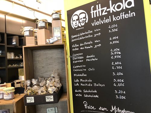 menu on wall at Samocca in Aue