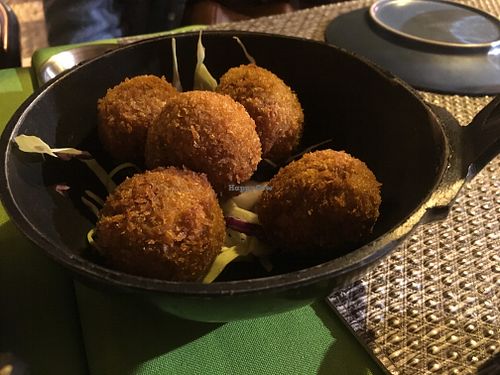 Farinheira fried balls at Veganapati in Lisbon
