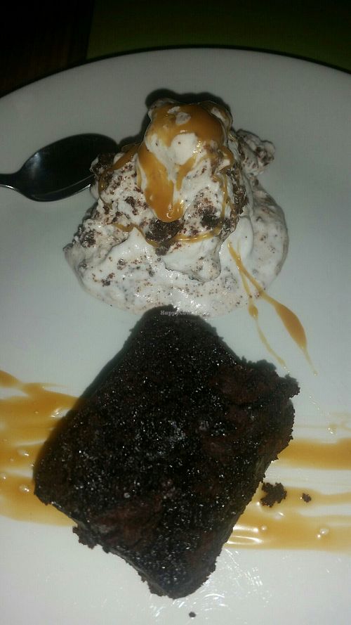 Yummy Gooey Chocolate brownie with icecream at The Kind Kitchen in Woodstock