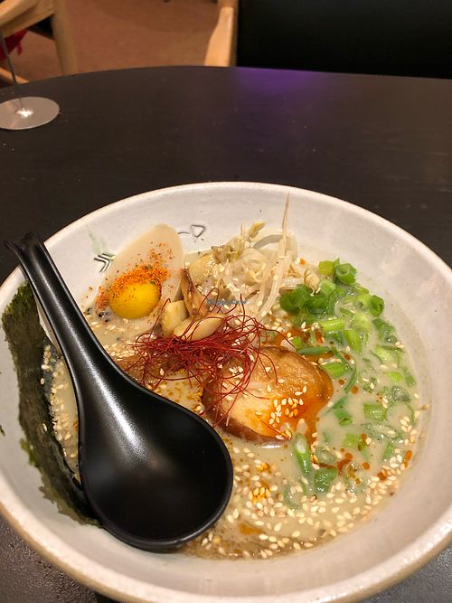 Garlic ramen with vegan egg!!! at Ramen Hood - Pop up in New York City