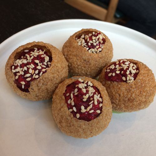 Ahi “tuna” crisps at Ramen Hood - Pop up in New York City