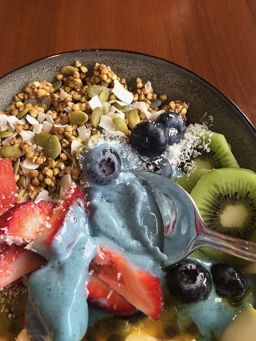 Blue Ocean bowl, up close and personal at Blended Health Bar in Fortitude Valley