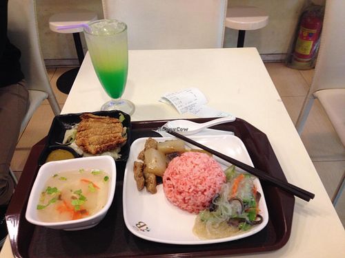 Mock New York Steak at Loving Hut - Huaining in Taipei