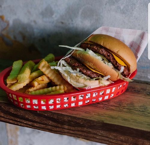 Burger at Pino's Diner @ The Family Hotel in Newcastle