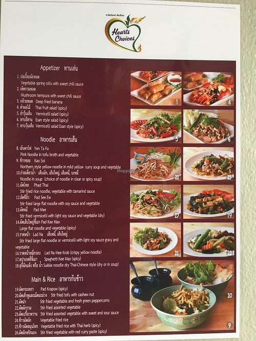 New menu as of Feb 2019 at Hearts Choices in Chiang Mai