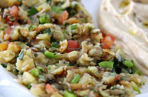 Babaganoush looks like this in Abu Tayssir.  at Abou Tayssir in Tangier