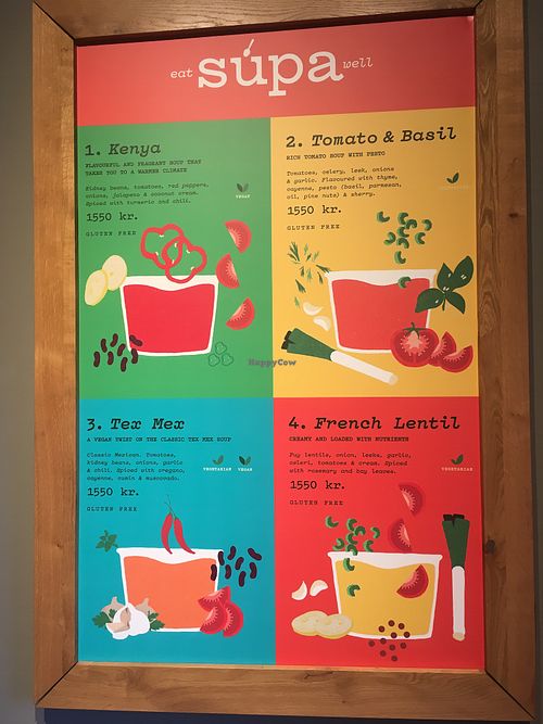 Soup menu for every day. Kenya is best.  at Súpa in Geysir