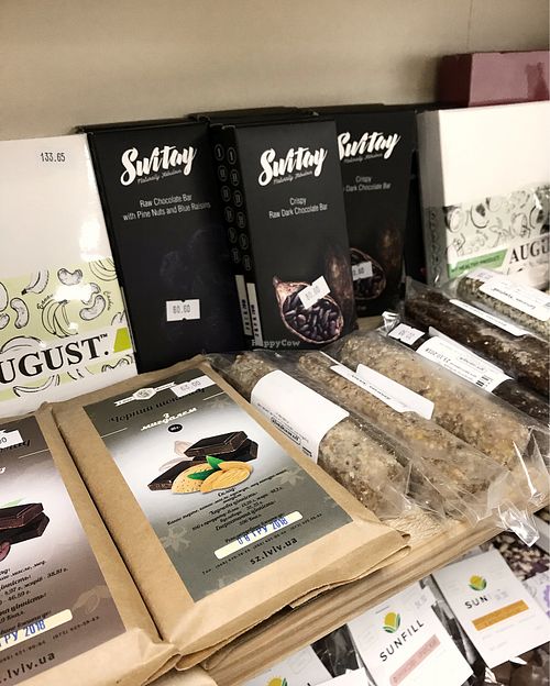 Raw & vegan chocolate bars  at Vegetus - TTs Kosmos in Kharkiv