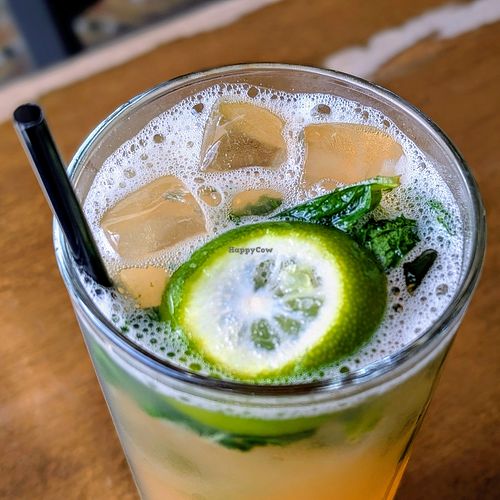 Mojito with local wild cherry at Cafe Berlin in San Juan