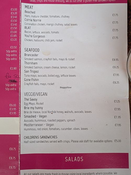 Vegan choices at The Norfolk Deli in Hunstanton