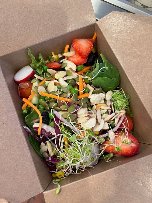 Medium-sized "Build Your Own" salad at The Salad Shop in Visalia