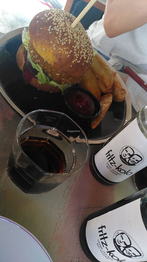 Butterbean burger and Fritz cola at Avit in Athens