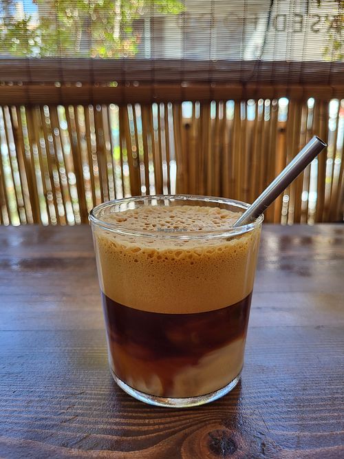 Flat white with oat milk at Avit in Athens