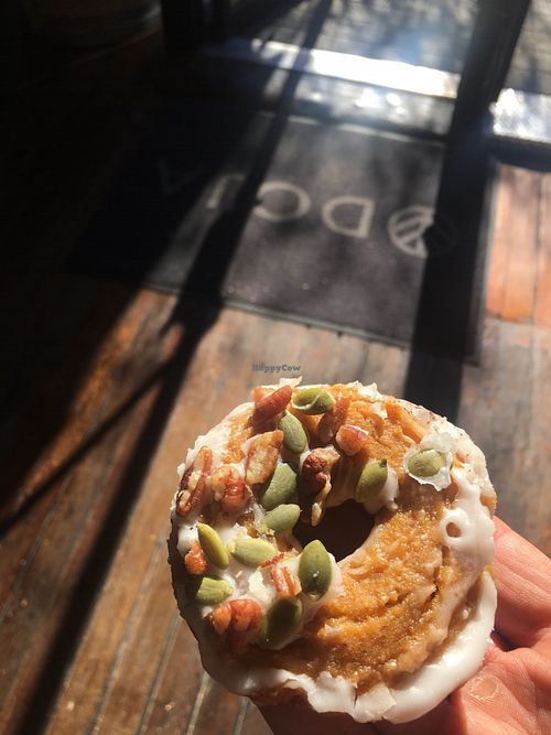 Vegan donut  at DOJA Culture Cafe in Kelowna