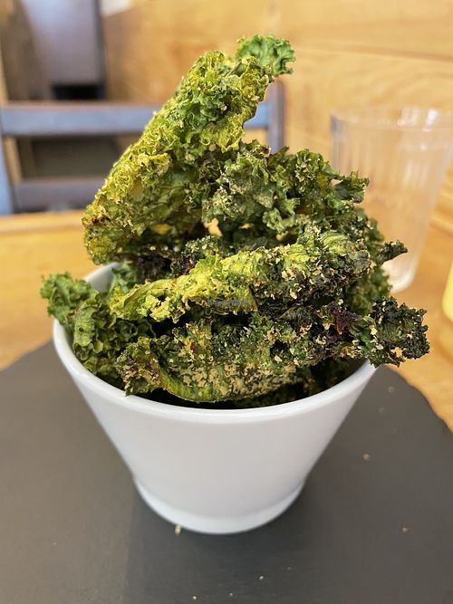 Appetiser of cake with spices  at Las Vegan in Lisbon