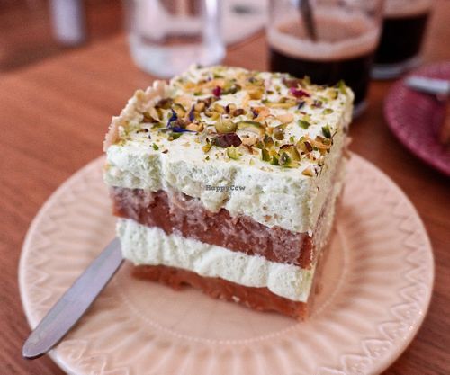 Pistachio tiramisu at la petite graine in Limoges