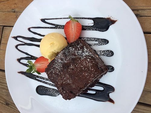 vegan chocolate cake at The Roof Garden in Mojacar