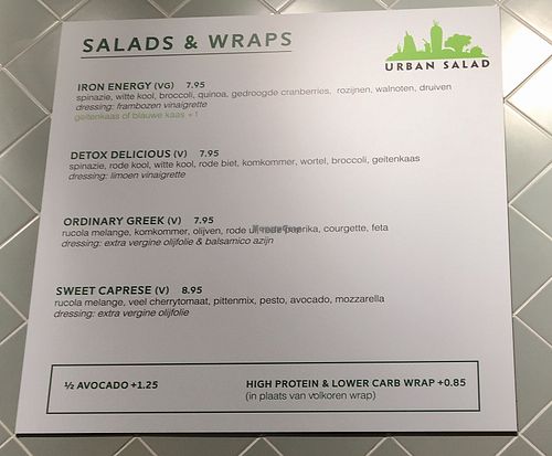 Suggestions (18 November 2018) at Urban Salad in Rotterdam