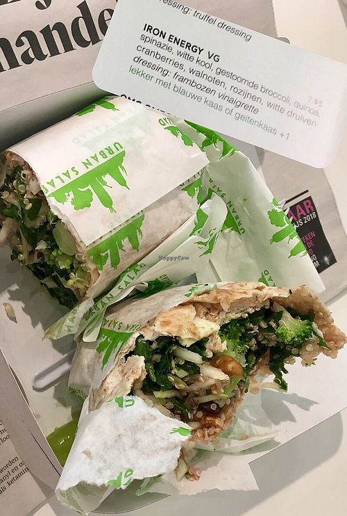 Iron Energy salad in a wrap at Urban Salad in Rotterdam