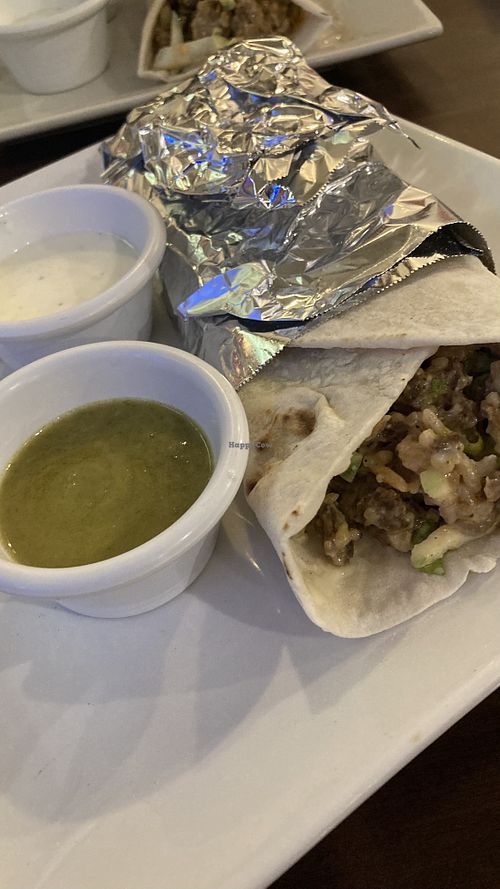 Vegan meat wrap, ask about the sauce as they didnt seem so sure!  at Persian Palate - Mango Square in Cebu