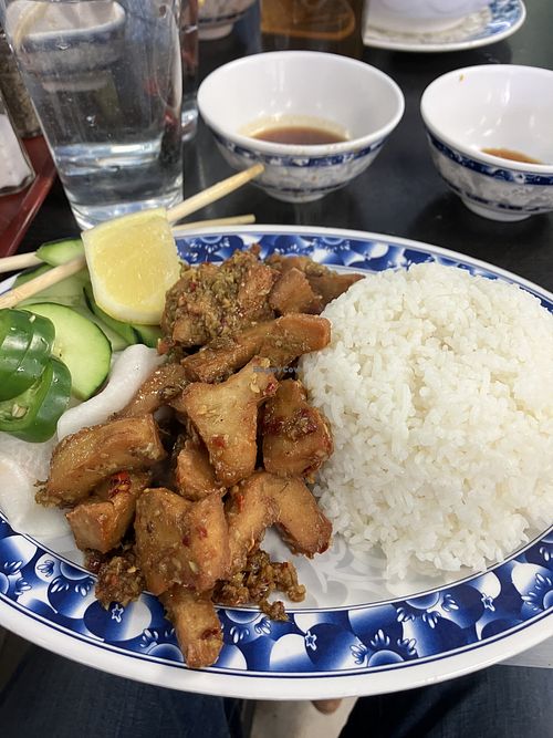 Lemongrass chicken.  May 2024  at Veggie Life Restaurant in South El Monte