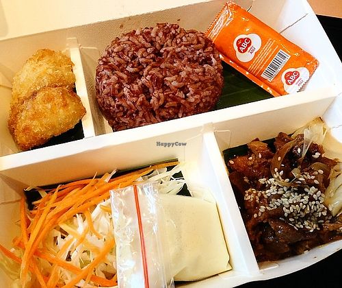 Vegan teriyaki lunch set. at De Good Food in Jakarta