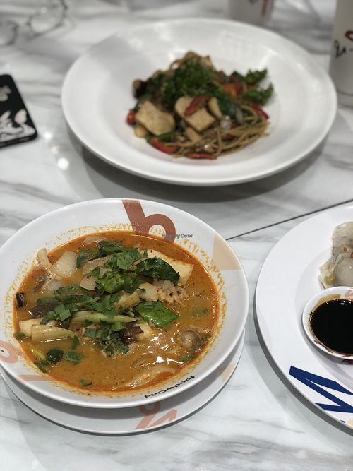 Vegan pasta and curry at Khun Churn - Centralworld in Bangkok