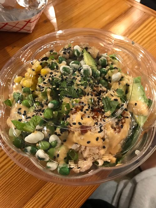 Jack fruit bowl at Veganish in New Orleans