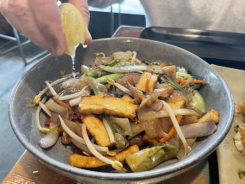 Stir fry veggies and tofu with noodles   at Phonatic in Adelaide
