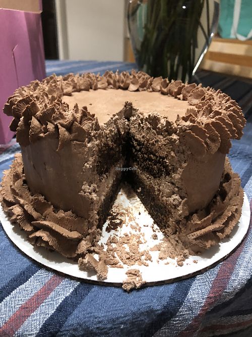 Vegan chocolate birthday cake at Catherine's Cupcakery in Yuma