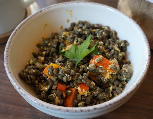 Lentil salad at Lotus & Cactus in Paris