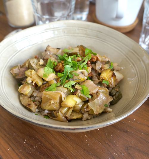 Zucchini/nuts w/ buckwheat at Lotus & Cactus in Paris