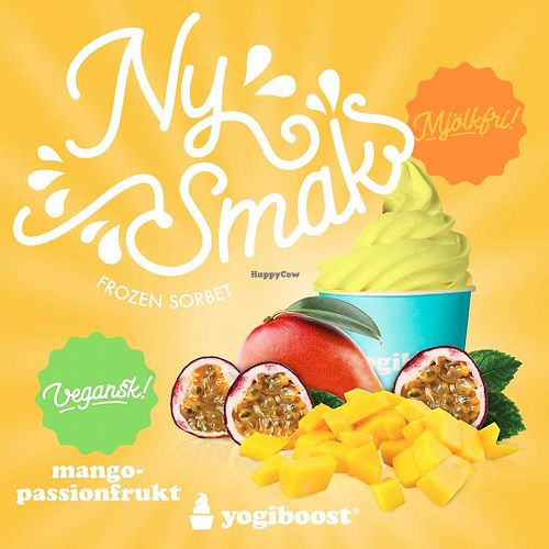 Vegan flavors  at Yogiboost in Halmstad