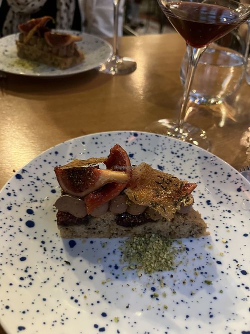 Thyme cake with chocolate mousse and fresh figs   at Laska in Lyon