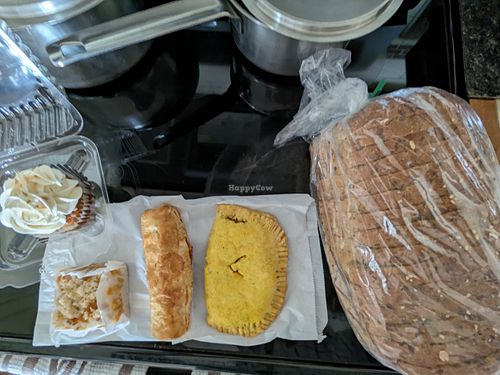 Vegan treats, savouries, bread at Vanilla Leaf Bakery Café in Pender Island