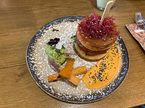 Protein burger pancake at Mr. Stacks in Amsterdam