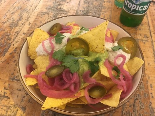 Nachos with vegan cheese at Tropical Soul in Gran Canaria